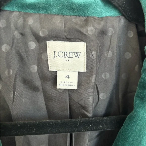 J. Crew Women's Emerald Velvet Blazer - Picture 2 of 4
